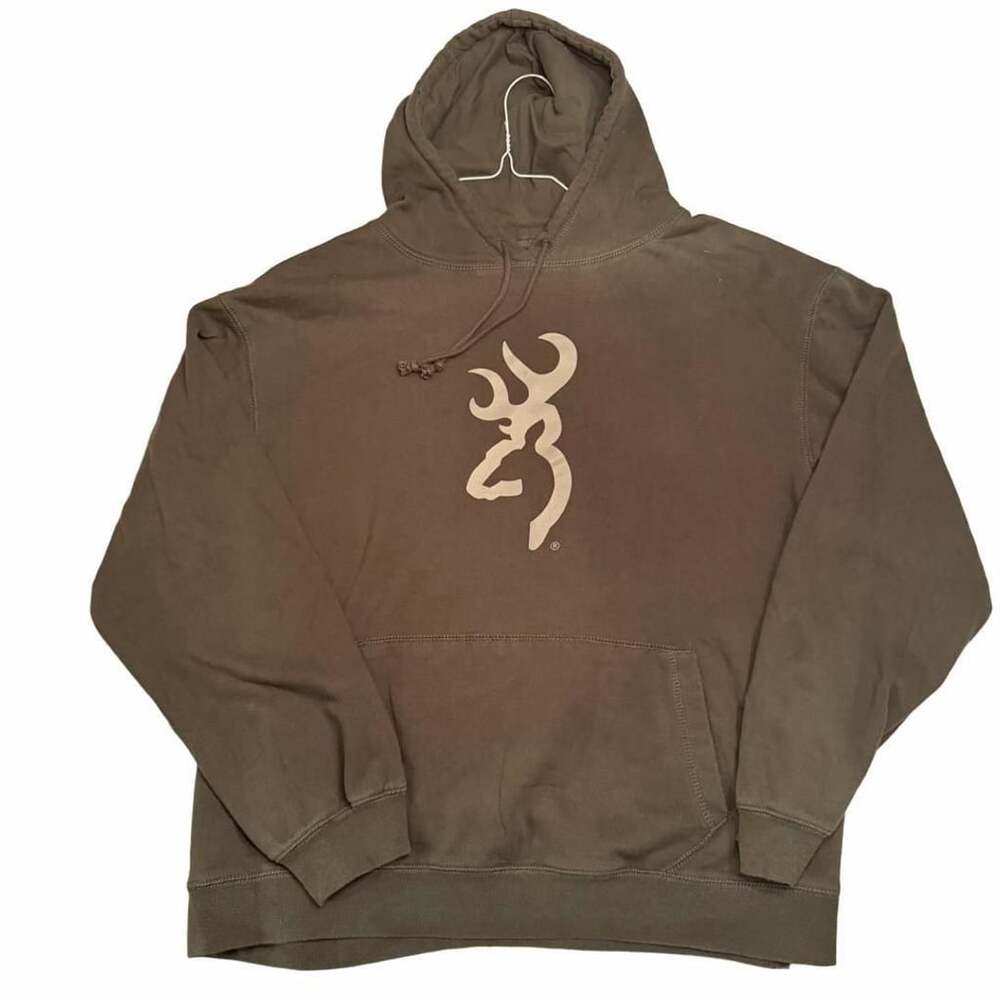 Browning Casual Sportswear Hoodie Size XL/TG Brown Buckmark Logo